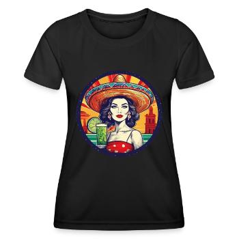 5 de Mayo Party Drinko de Mayo Mexican Man - Women's Functional T-Shirt - black - Front - AI Model Female 172 light (172cm)