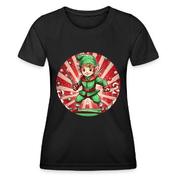 Weihnachtself Fechten - Frauen Funktions-T-Shirt - Schwarz - Vorne - AI Model Female 172 light (172cm)