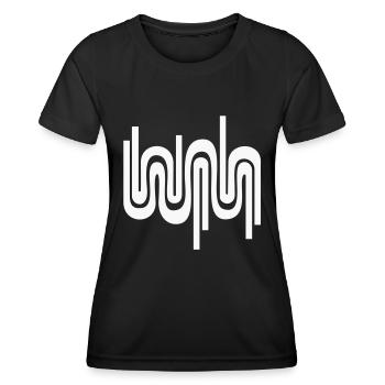 Abstract wave / 70s pattern - Women's Functional T-Shirt - black - Front - AI Model Female 172 light (172cm)