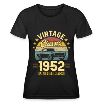 Vintage 1952 Original Anniversary 70 Years - Women's Functional T-Shirt - black - Front - AI Model Female 172 light (172cm)