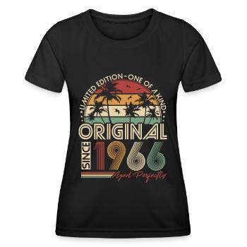 Vintage 1966 Vintage Anniversaire Rétro Cadeau - T-shirt sport Femme - noir - Devant - AI Model Female 172 light (172cm)