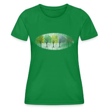 bunt winter wald winterwald - Frauen Funktions-T-Shirt - Kelly Green - Vorne - AI Model Female 172 dark (172cm)