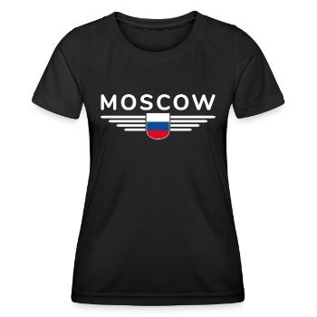 T-Shirt Moscou – Métropole de l’Elégance - T-shirt sport Femme - noir - Devant - AI Model Female 172 light (172cm)