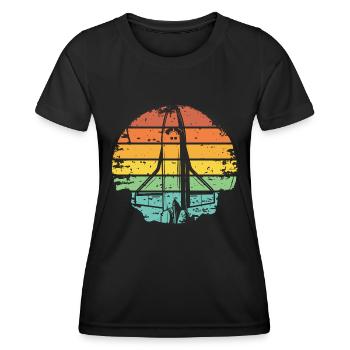 Rétro navette spatiale fusée de la NASA grunge - T-shirt sport Femme - noir - Devant - AI Model Female 172 light (172cm)