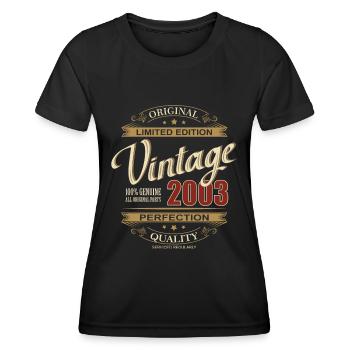 20. Geburtstag Vintage Limited Edition 2003 - Frauen Funktions-T-Shirt - Schwarz - Vorne - AI Model Female 172 light (172cm)