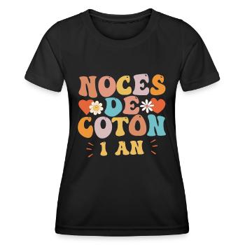 Noces de Coton - T-shirt sport Femme - noir - Devant - AI Model Female 172 light (172cm)