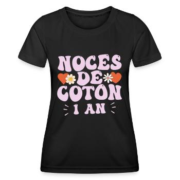 Noces de Coton - T-shirt sport Femme - noir - Devant - AI Model Female 172 light (172cm)