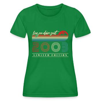 Geboren 2003 Baujahr Vintage Geburtstag - Frauen Funktions-T-Shirt - Kelly Green - Vorne - AI Model Female 172 dark (172cm)