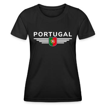 Ich liebe Portugal, T-Shirt Outfit Design - Frauen Funktions-T-Shirt - Schwarz - Vorne - AI Model Female 172 light (172cm)
