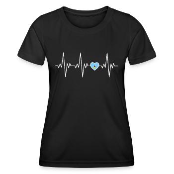 St Lucia Heartbeat ECG Cadeau - T-shirt sport Femme - noir - Devant - AI Model Female 172 light (172cm)