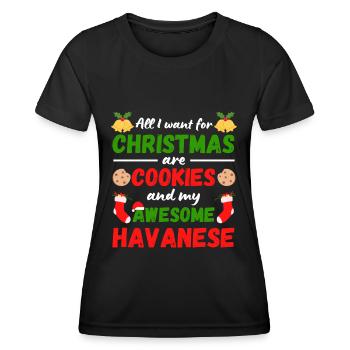 Biscuits havanais de Noël - T-shirt sport Femme - noir - Devant - AI Model Female 172 light (172cm)