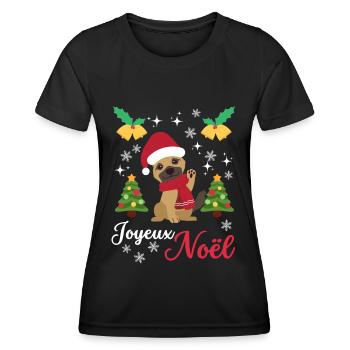 Noël Doux Berger Allemand Kawaii - T-shirt sport Femme - noir - Devant - AI Model Female 172 light (172cm)