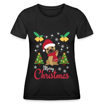 Noël Doux Berger Allemand Kawaii - T-shirt sport Femme - noir - Devant - AI Model Female 172 light (172cm)