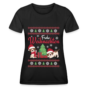 Christmas Sweet English Pointer Lover Kawaii - Women's Functional T-Shirt - black - Front - AI Model Female 172 light (172cm)