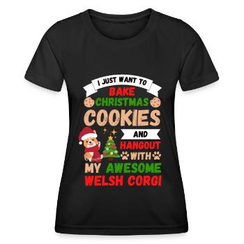 Noël Sweet Welsh Corgi Kawaii - T-shirt sport Femme - noir - Devant - AI Model Female 172 light (172cm)