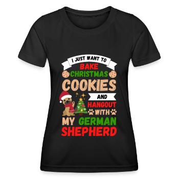 Noël Doux Berger Allemand Kawaii - T-shirt sport Femme - noir - Devant - AI Model Female 172 light (172cm)
