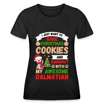 Weihnachten Süßer Dalmatiner Liebhaber Kawaii - Frauen Funktions-T-Shirt - Schwarz - Vorne - AI Model Female 172 light (172cm)