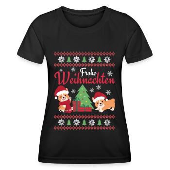 Noël Sweet Welsh Corgi Kawaii - T-shirt sport Femme - noir - Devant - AI Model Female 172 light (172cm)