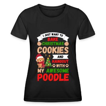 Frohe Weihnachten Süßer Pudel Kawaii - Frauen Funktions-T-Shirt - Schwarz - Vorne - AI Model Female 172 light (172cm)