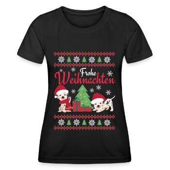 Weihnachten Süßer Dalmatiner Liebhaber Kawaii - Frauen Funktions-T-Shirt - Schwarz - Vorne - AI Model Female 172 light (172cm)