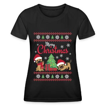 Noël Doux Berger Allemand Kawaii - T-shirt sport Femme - noir - Devant - AI Model Female 172 light (172cm)