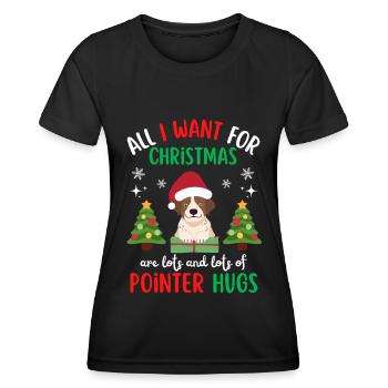 Christmas Sweet English Pointer Lover Kawaii - Women's Functional T-Shirt - black - Front - AI Model Female 172 light (172cm)