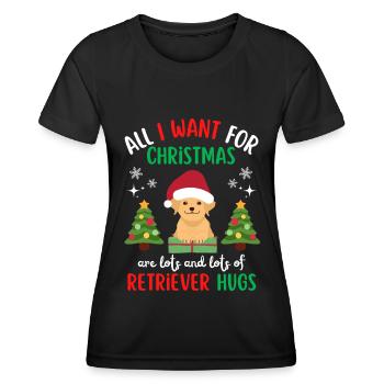 Christmas Sweet Golden Retriever Kawaii - Women's Functional T-Shirt - black - Front - AI Model Female 172 light (172cm)