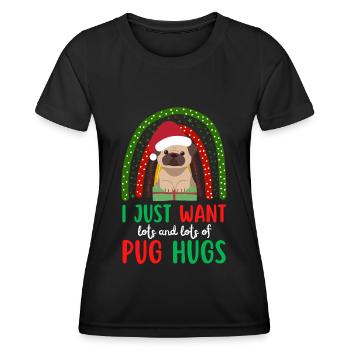 Amant de carlin mignon de Noël kawaii - T-shirt sport Femme - noir - Devant - AI Model Female 172 light (172cm)