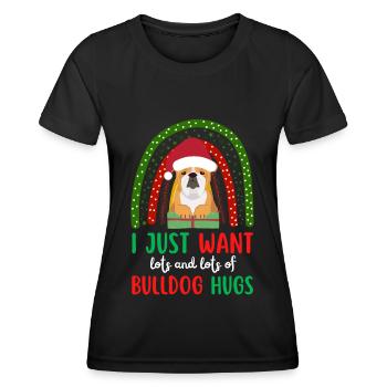 Christmas Cute English Bulldog Kawaii - Women's Functional T-Shirt - black - Front - AI Model Female 172 light (172cm)