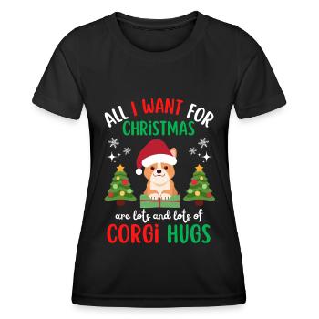 Noël Sweet Welsh Corgi Kawaii - T-shirt sport Femme - noir - Devant - AI Model Female 172 light (172cm)