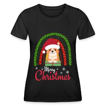 Noël Sweet Welsh Corgi Kawaii - T-shirt sport Femme - noir - Devant - AI Model Female 172 light (172cm)