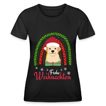 Weihnachten Süßer Labrador Retriever Kawaii - Frauen Funktions-T-Shirt - Schwarz - Vorne - AI Model Female 172 light (172cm)