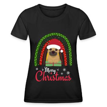 Noël Doux Berger Allemand Kawaii - T-shirt sport Femme - noir - Devant - AI Model Female 172 light (172cm)