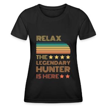 Relax the Legendary Hunter is retro here - Women's Functional T-Shirt - black - Front - AI Model Female 172 light (172cm)
