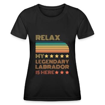 Relax my legendary Labrador is here Retro - Women's Functional T-Shirt - black - Front - AI Model Female 172 light (172cm)