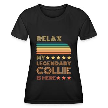 Relax my legendary Collie is here Retro - Women's Functional T-Shirt - black - Front - AI Model Female 172 light (172cm)