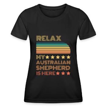 Relax my legendary German Shepherd is here Retro - Women's Functional T-Shirt - black - Front - AI Model Female 172 light (172cm)