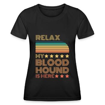 Relax my legendary Bloodhound is here Retro - Women's Functional T-Shirt - black - Front - AI Model Female 172 light (172cm)