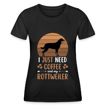 Rottweiler Café Rétro Chien Café - T-shirt sport Femme - noir - Devant - AI Model Female 172 light (172cm)