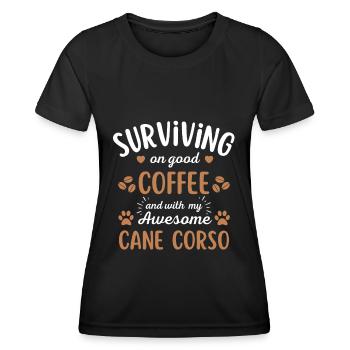 Cane Corso Café Chien Café - T-shirt sport Femme - noir - Devant - AI Model Female 172 light (172cm)