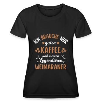 Weimaraner Kaffee Hund Cafe - Frauen Funktions-T-Shirt - Schwarz - Vorne - AI Model Female 172 light (172cm)