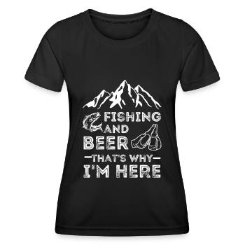 angeln, Fischen und Bier Liebhaber - Frauen Funktions-T-Shirt - Schwarz - Vorne - AI Model Female 172 light (172cm)