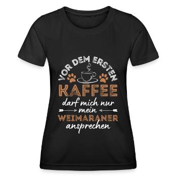 Weimaraner Coffee Dog Cafe - T-shirt sport Femme - noir - Devant - AI Model Female 172 light (172cm)