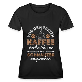 Schnauzer Café Chien Café - T-shirt sport Femme - noir - Devant - AI Model Female 172 light (172cm)