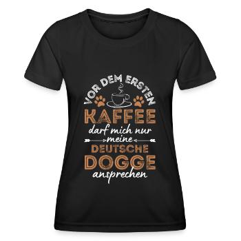 Great Dane Coffee Dog Cafe - T-shirt sport Femme - noir - Devant - AI Model Female 172 light (172cm)