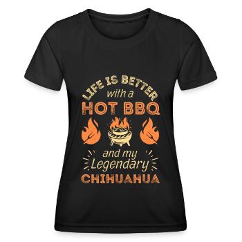 BBQ Grilling and Chihuahua Lovers - Women's Functional T-Shirt - black - Front - AI Model Female 172 light (172cm)