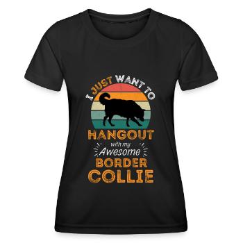 Legendary Border collie Vintage Retro - Women's Functional T-Shirt - black - Front - AI Model Female 172 light (172cm)