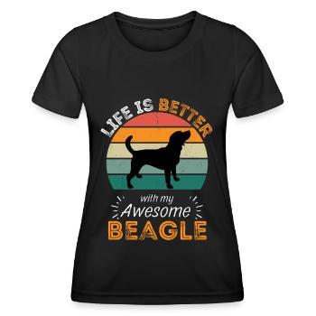 Légendaire Beagle Vintage Rétro - T-shirt sport Femme - noir - Devant - AI Model Female 172 light (172cm)
