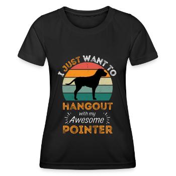 Legendary English Pointer Vintage Retro - Women's Functional T-Shirt - black - Front - AI Model Female 172 light (172cm)