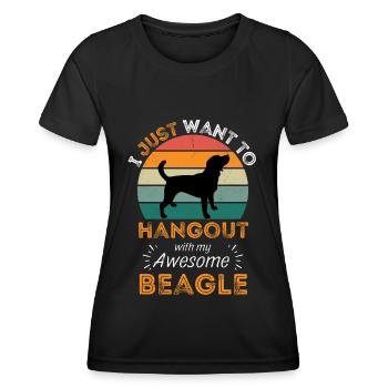 Légendaire Beagle Vintage Rétro - T-shirt sport Femme - noir - Devant - AI Model Female 172 light (172cm)